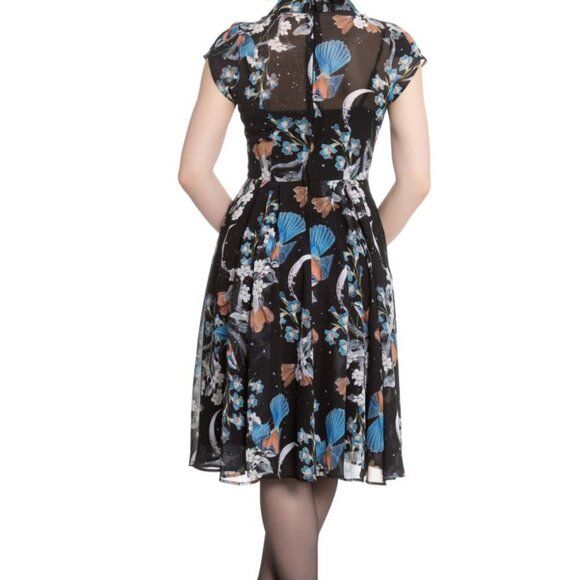 New Unworn Large Hell Bunny 40s Retro Vintage Insp Starry Night Dress - Picture 2 of 10